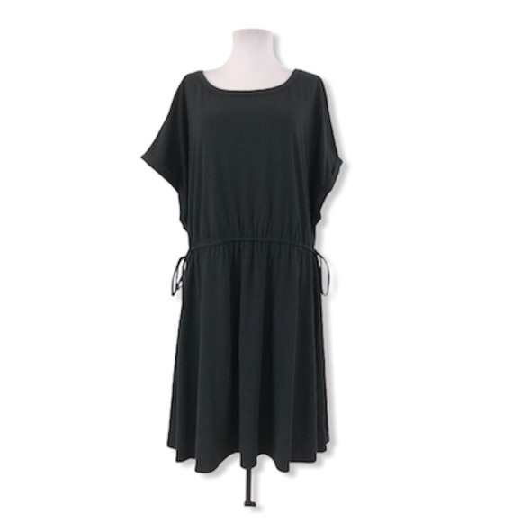 AnyBody Dresses & Skirts - AnyBody NEW XL Knit Dress Tie Waist Black Knee S/S